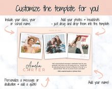 Load image into Gallery viewer, Yearbook AD Template, Senior & High School Graduation, Grad Announcement, School Yearbook, HALF Page, Photo Card, Yearbook Ad, Grad Tribute | Style 3