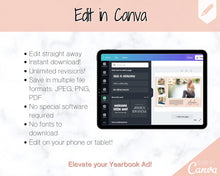 Load image into Gallery viewer, Yearbook AD Template, Senior & High School Graduation, Grad Announcement, School Yearbook, HALF Page, Photo Card, Yearbook Ad, Grad Tribute | Style 3