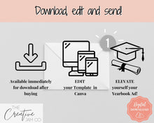 Load image into Gallery viewer, Yearbook AD Template, Senior & High School Graduation, Grad Announcement, School Yearbook, HALF Page, Photo Card, Yearbook Ad, Grad Tribute | Style 4