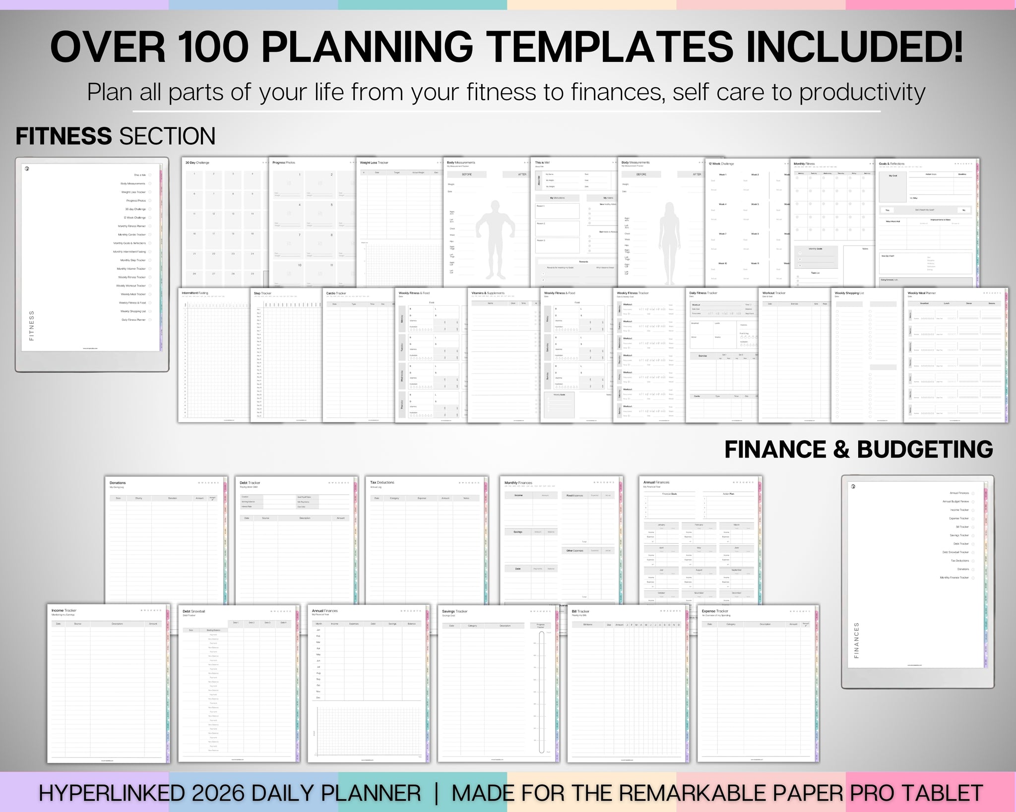 2026 Daily Planner for reMarkable Paper Pro (Colorful)