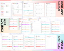 Load image into Gallery viewer, The Colorful Home Management Binder Bundle! includes 170pg Household Planner for Cleaning, Emergency, Budget, Meal planners &amp; checklists, Life Binder
