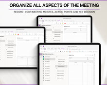 Load image into Gallery viewer, OneNote Meeting Notes Template | Editable Meeting Minutes, Digital OneNote Planner, Business Project Record | Perfect for Agenda &amp; Note Taking
