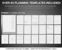 Load image into Gallery viewer, 2026 Daily Planner for the reMarkable | Hyperlinked Digital Planner with templates for reMarkable tablets, Calendar &amp; Task List Planner | Minimalist
