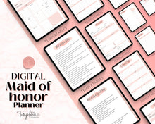 Load image into Gallery viewer, Digital Maid of Honor Planner | Matron of Honor Digital Planner, MOH Binder Book, Wedding Checklist, Bridal Shower, Bachelorette &amp; GoodNotes

