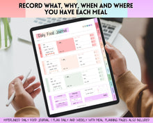 Load image into Gallery viewer, Colorful Digital Food Diary Tracker | Food Journal &amp; Weekly Meal Planner | For Daily Food Tracker, Digital Planner, Diet Journal &amp; Fitness on GoodNotes
