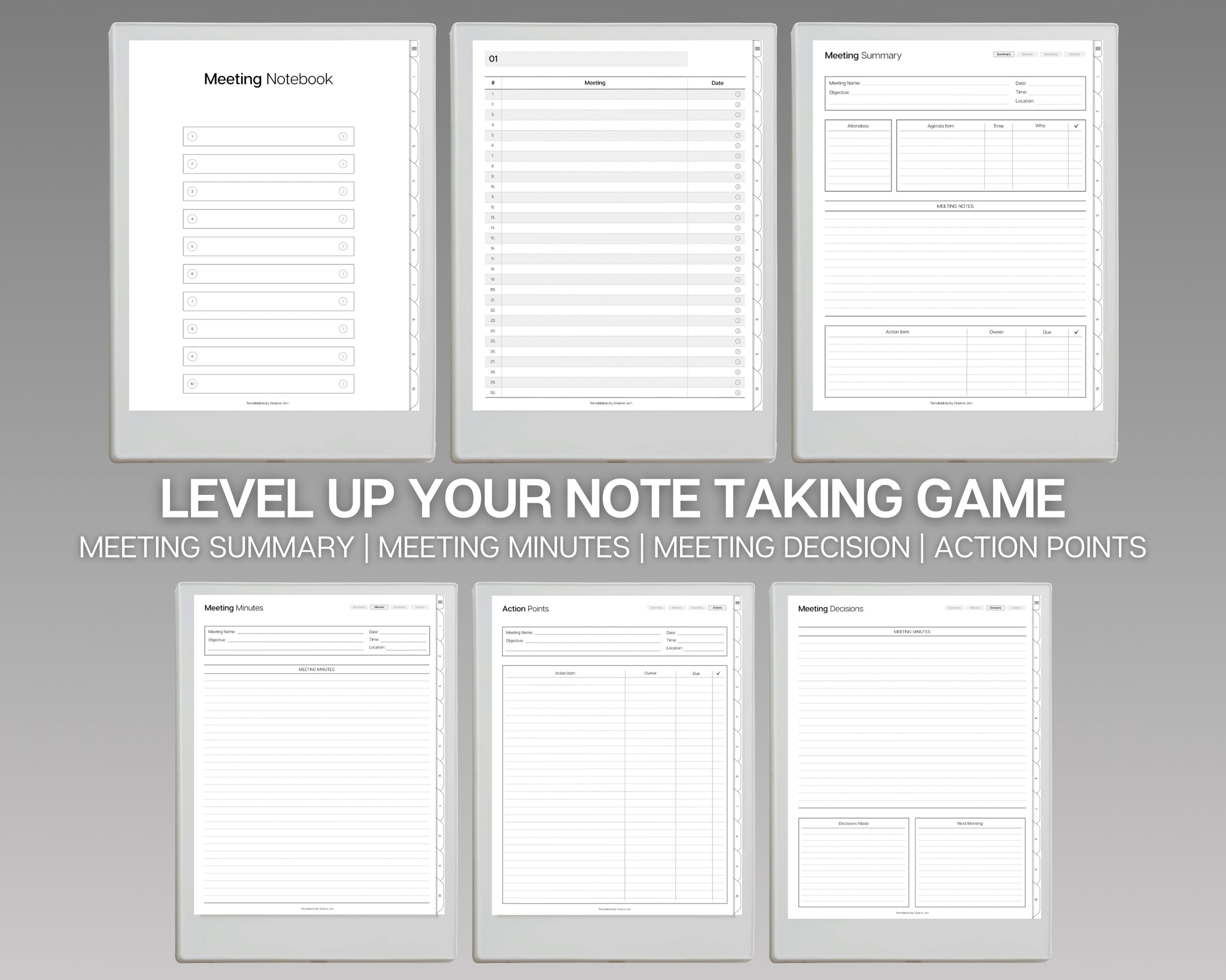 Digital Meeting Notes Template for Supernote | Organize Seamlessly!