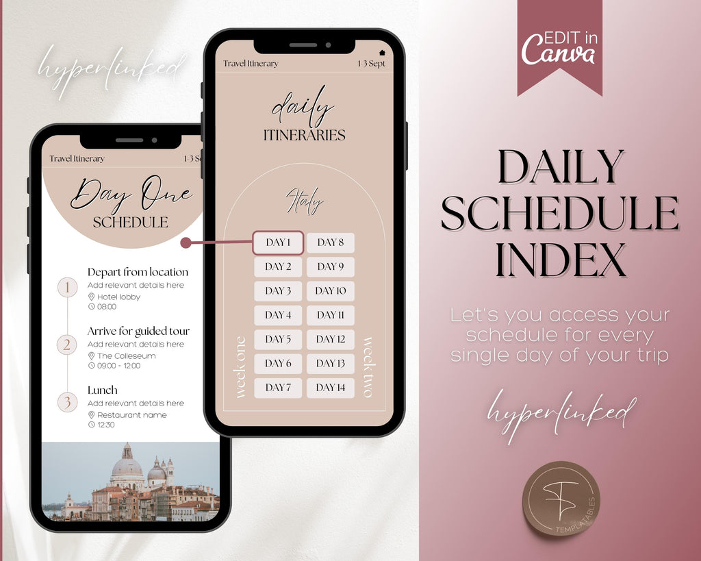 Mobile Travel Itinerary Template | Create Your Travel Guide with Canva