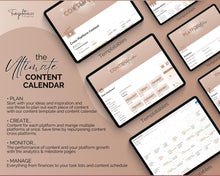 Load image into Gallery viewer, Social Media Planner &amp; Content Calendar Notion Template | Aesthetic Notion Dashboard for Content Creators
