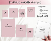 Load image into Gallery viewer, Editable Kiss the Miss Goodbye Sign | Editable Miss to Mrs Sign for Bridal Shower Keepsake, Bachelorette Game, Hen Party, Lipstick, Canva Template

