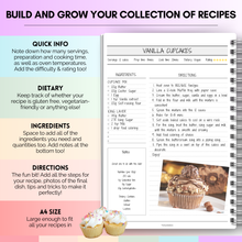 Load image into Gallery viewer, Recipe Notebook &amp; Family Cookbook: Blank Recipe Book to Create and Organize Your Own Personalized Recipe Collection | A4 Mono
