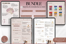 Load image into Gallery viewer, GLOW UP Mega BUNDLE! 2026 Digital Planners | Luxury Daily Planner, Digital Notebook, Fitness Planner &amp; Reading Journal, Smart Apple Links
