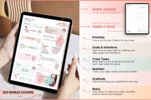 Load image into Gallery viewer, GLOW UP Mega BUNDLE! 2026 Digital Planners | Colorful Daily Planner, Digital Notebook, Fitness Planner &amp; Reading Journal, Smart Apple Links
