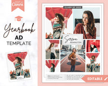 Load image into Gallery viewer, Yearbook Ad Template for Senior &amp; High School Graduation | FULL Page School Yearbook | Style 7
