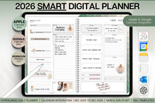 Load image into Gallery viewer, 2026 Digital Planner | GREEN GoodNotes Planner With Daily, Weekly &amp; Monthly Planner | SMART Apple, ChatGPT, Google Integration links

