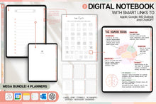Load image into Gallery viewer, GLOW UP Mega BUNDLE! 2026 Digital Planners | Colorful Daily Planner, Digital Notebook, Fitness Planner &amp; Reading Journal, Smart Apple Links
