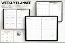 Load image into Gallery viewer, 2026 Digital Planner | GREEN GoodNotes Planner With Daily, Weekly &amp; Monthly Planner | SMART Apple, ChatGPT, Google Integration links
