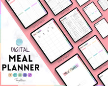 Load image into Gallery viewer, Digital GoodNotes Meal Planner | Colorful iPad Weekly Meal Plan, Grocery List &amp; More | Pastel Rainbow
