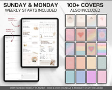 Load image into Gallery viewer, 2024 WEEKLY Digital Planner | Digital Life Planner &amp; Weekly Schedule Undated | Perfect for iPad, GoodNotes &amp; Notability
