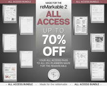 Load image into Gallery viewer, ALL ACCESS template pack for the reMarkable 2 | 2026 Daily Planner, Digital To Do List, Meeting Minutes, Journal &amp; Notebook, Calendar, Tasks
