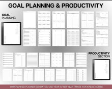 Load image into Gallery viewer, UNDATED Daily Planner for Kindle Scribe | Includes templates for Kindle Scribe, Weekly &amp; Monthly Planner, Undated Planner, Kindle Planner &amp; Digital Journal
