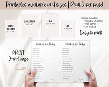 Load image into Gallery viewer, 40 Baby Shower Games Printable BUNDLE | Gender Neutral Baby Shower Activity for Woodland, Boho, Neutral Theme Baby Showers
