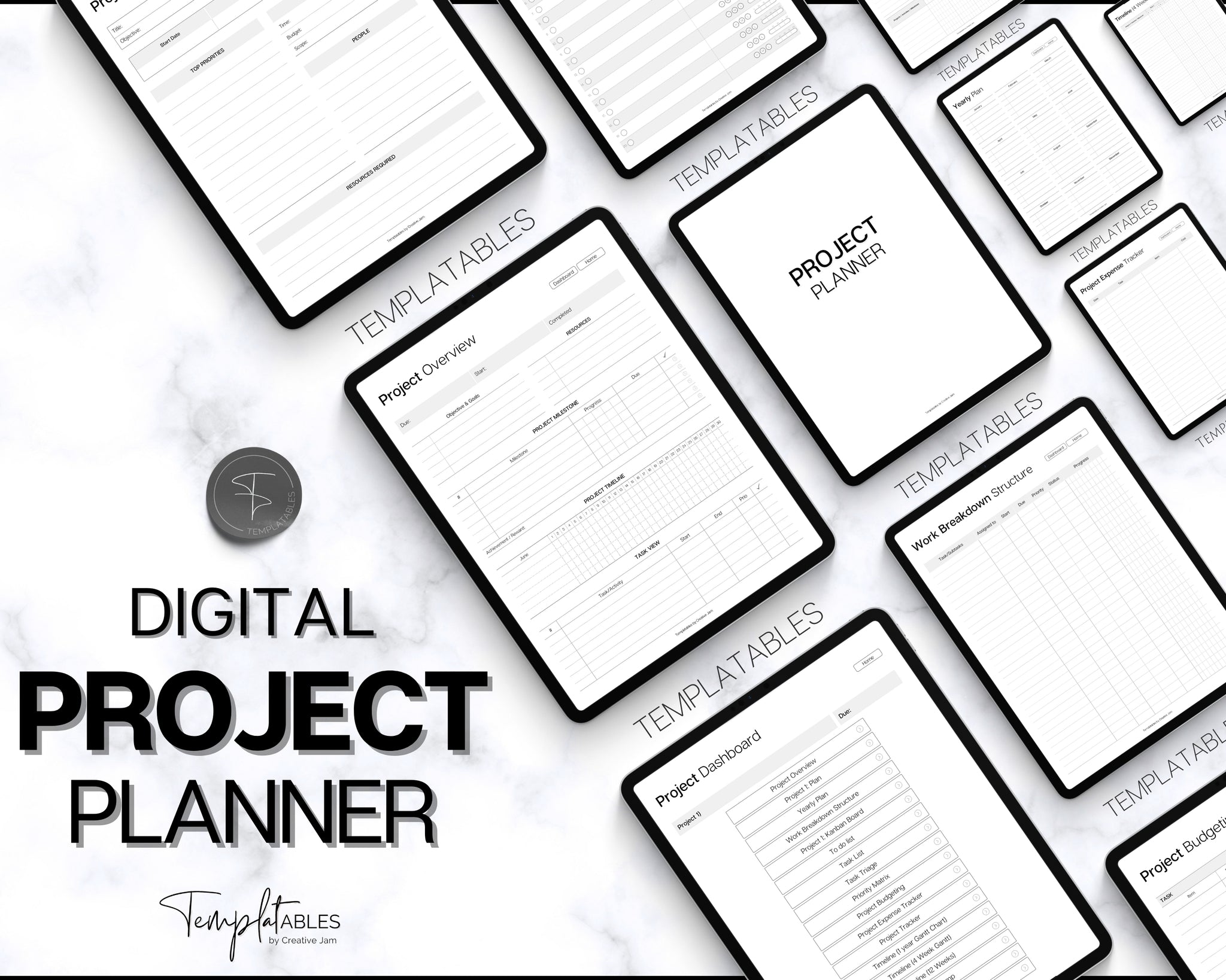 Digital Project Planner | Ultimate Tracker for Project Management