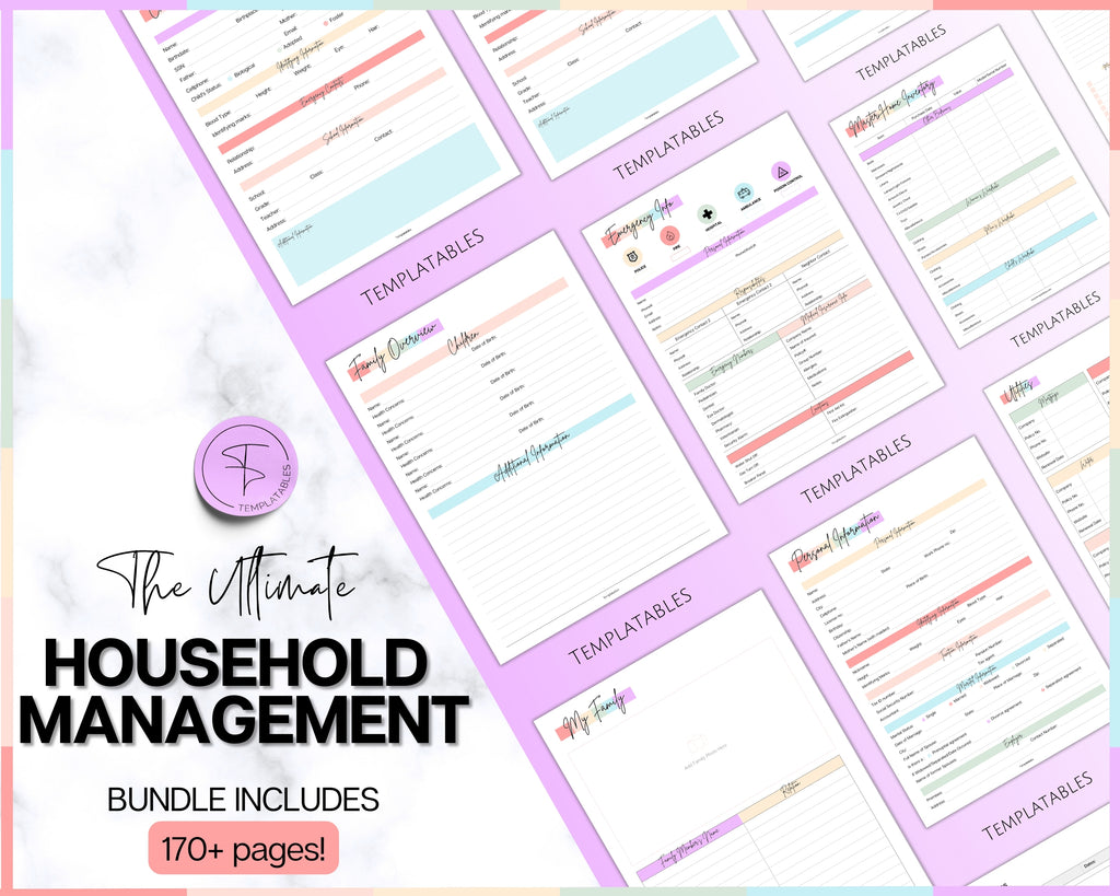 The ULTIMATE Home Management Binder! Your colorful household planner