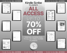 Load image into Gallery viewer, Kindle Scribe Template Bundle | ALL ACCESS pack | 2024 Daily Planner, Digital To Do List, Meeting Minutes, Journal &amp; Notebook, Calendar &amp; Task List
