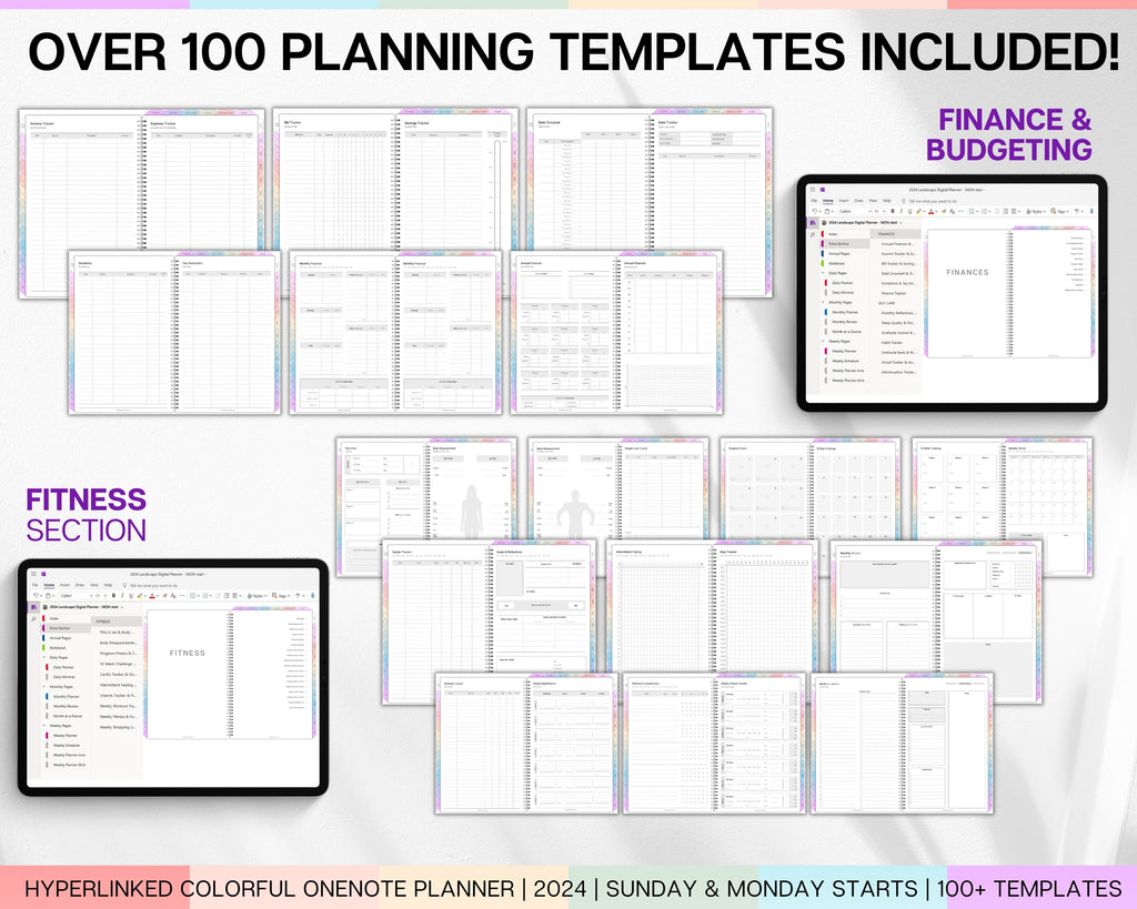 Colorful 2024 OneNote Planner | For Daily, Weekly & Monthly Planning!