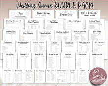 Load image into Gallery viewer, Wedding Table Games BUNDLE | 40 Wedding Games including Reception Party Games, I Spy Wedding Game, Crossword, Advice, Ice Breaker &amp; Printable Games
