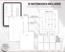 Load image into Gallery viewer, 2023 2024 Ultimate Digital Planner | Daily, Weekly, Monthly Planner for iPad &amp; GoodNotes, That Girl Aesthetic | Mono

