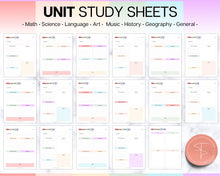 Load image into Gallery viewer, 65pg HOMESCHOOL Planner Printable | With 2024 2025 Home School Teacher, Academic Lesson Planner for Preschool, Kindergarden, Homework &amp; Daily Schedule
