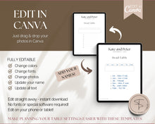 Load image into Gallery viewer, EDITABLE Wedding Seating Chart Templates | Round &amp; Rectangle Tables, Head Table, Seating Arrangement, Wedding Planner &amp; Seat Map for Reception
