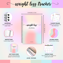 Load image into Gallery viewer, 12 Month Weight Loss Journal for Women | Pounds Lost &amp; Body Measurements Tracker | A5
