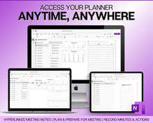 Load image into Gallery viewer, OneNote Meeting Notes Template | Editable Meeting Minutes, Digital OneNote Planner, Business Project Record | Perfect for Agenda &amp; Note Taking
