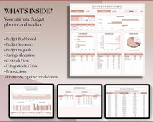 Load image into Gallery viewer, BOHO Budget Spreadsheet | Google Sheets Automated Budget Planner for Paychecks, Financial Planning and Savings | Lux
