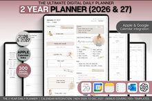 Load image into Gallery viewer, The 2 YEAR Digital Planner (2026 &amp; 2027). MINIMALIST Daily Weekly, Monthly Planner &amp; Life Planner. Ideal for use on Goodnotes and iPad. Smart Apple Links
