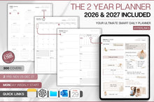 Load image into Gallery viewer, The 2 YEAR Digital Planner (2026 &amp; 2027). MINIMALIST Daily Weekly, Monthly Planner &amp; Life Planner. Ideal for use on Goodnotes and iPad. Smart Apple Links
