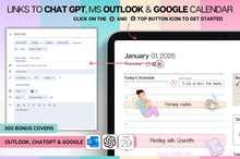 Load image into Gallery viewer, GLOW UP Mega BUNDLE! 2026 Digital Planners | Colorful Daily Planner, Digital Notebook, Fitness Planner &amp; Reading Journal, Smart Apple Links (Copy)
