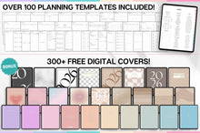 Load image into Gallery viewer, GLOW UP Mega BUNDLE! 2026 Digital Planners | Colorful Daily Planner, Digital Notebook, Fitness Planner &amp; Reading Journal, Smart Apple Links (Copy)
