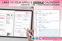Load image into Gallery viewer, 2026 Digital Planner | PINK GoodNotes Planner With Daily, Weekly &amp; Monthly Planner | SMART Apple, ChatGPT, Google Integration links
