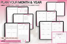 Load image into Gallery viewer, 2026 Digital Planner | PINK GoodNotes Planner With Daily, Weekly &amp; Monthly Planner | SMART Apple, ChatGPT, Google Integration links

