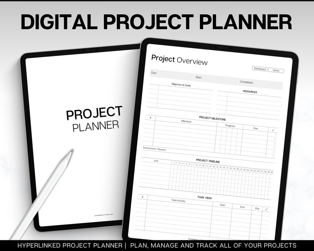 Digital Project Planner | Ultimate Tracker for Project Management