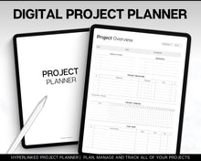 Load image into Gallery viewer, Digital Project Planner | Digital Project Tracker Management Tool Includes Gannt Charts
