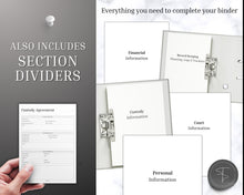Load image into Gallery viewer, Child Custody Binder | Includes Child Custody Journal, Printable Child Custody Planner, Co-parenting Calendar, Divorce Planner &amp; Communication Log
