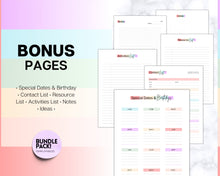 Load image into Gallery viewer, 65pg HOMESCHOOL Planner Printable | With 2024 2025 Home School Teacher, Academic Lesson Planner for Preschool, Kindergarden, Homework &amp; Daily Schedule
