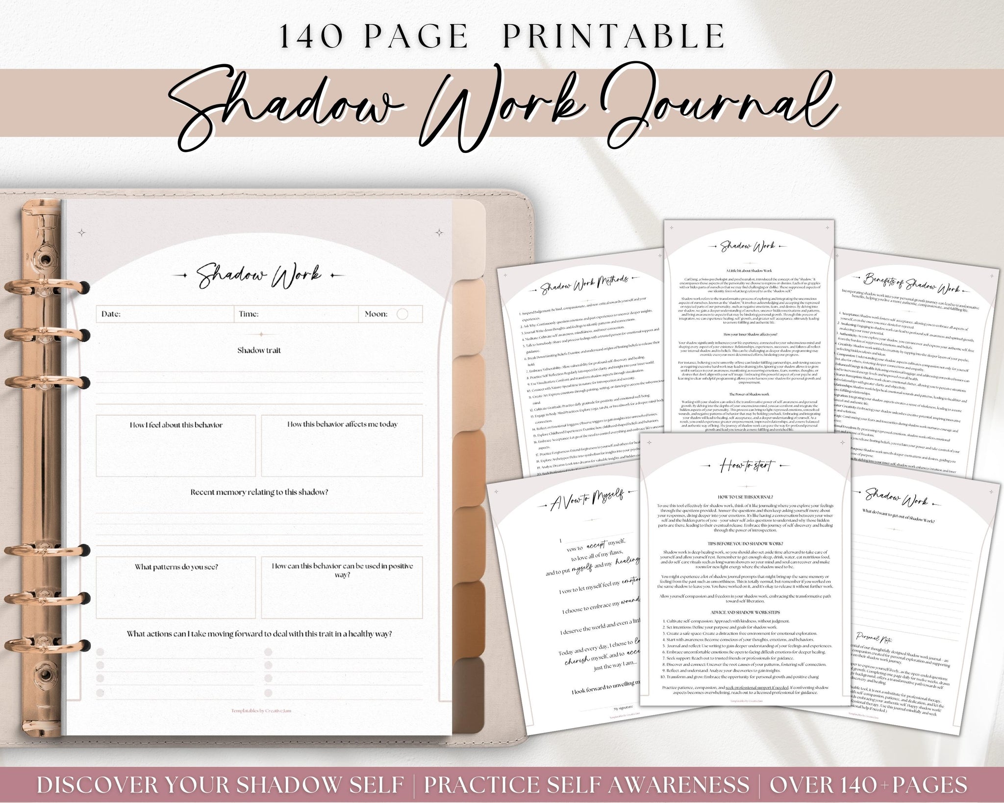 Shadow Work Journal Pages | 100+ Shadow Work Printable Guided Journal!