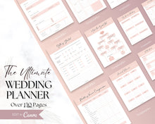 Load image into Gallery viewer, EDITABLE Wedding Planner Binder Kit, Wedding Planner, Wedding Planning Checklist, Wedding Day Schedule, To Do List, Budget, Timeline, CANVA
