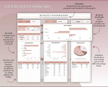 Load image into Gallery viewer, BOHO Budget Spreadsheet | Google Sheets Automated Budget Planner for Paychecks, Financial Planning and Savings | Lux
