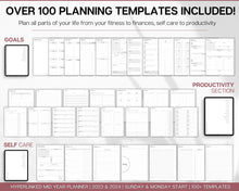 Load image into Gallery viewer, 2023 2024 Ultimate Digital Planner | Daily, Weekly, Monthly Planner for iPad &amp; GoodNotes, That Girl Aesthetic | Mono
